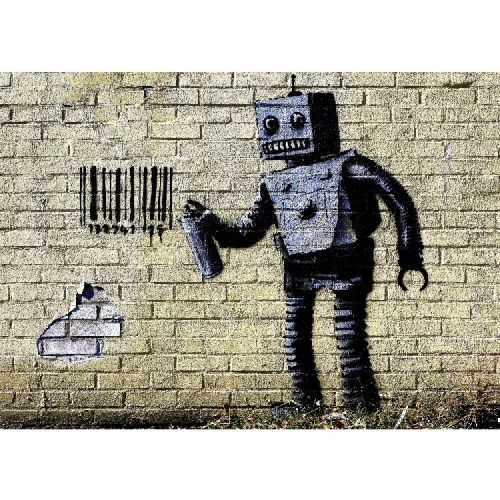 EPIKASA Stampa su Tela Banksy Robot - Multicolore 100x3x70 cm