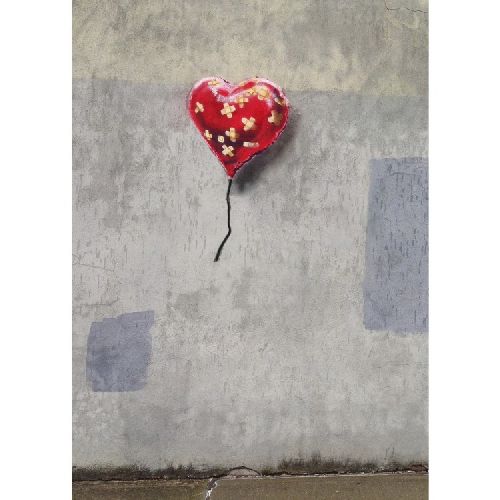 EPIKASA Stampa su Tela Banksy Palloncino A Cuore - Multicolore 70x3x100 cm