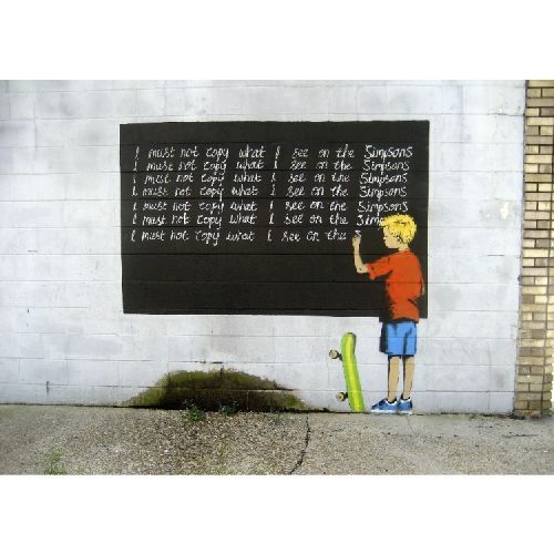 EPIKASA Stampa su Tela Banksy Simpson - Multicolore 100x3x70 cm