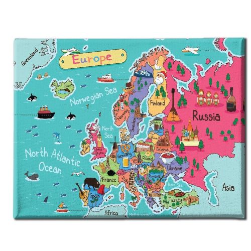 EPIKASA Canvas Print World Map 14 - Multicolor 100x3x70 cm