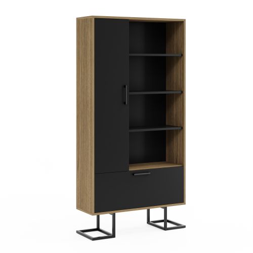 EPIKASA Bookcase Full Moon - Black 90x30x180 cm