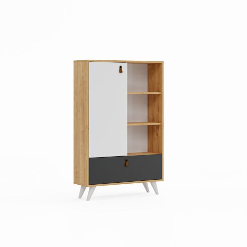 EPIKASA Bookcase Pera - Oak 90x30x140 cm
