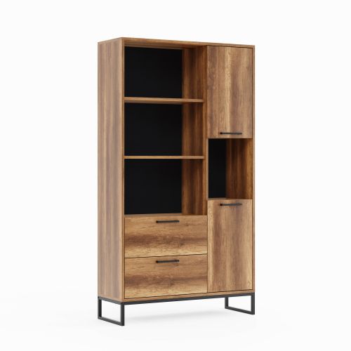 EPIKASA Bookcase Yukon - Walnut 99,5x35x180 cm