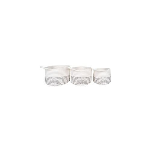 EPIKASA 3 pcs Storage Baskets Set Venoso - White 13x13x11 cm - 17x17x13 cm - 20x20x14 cm
