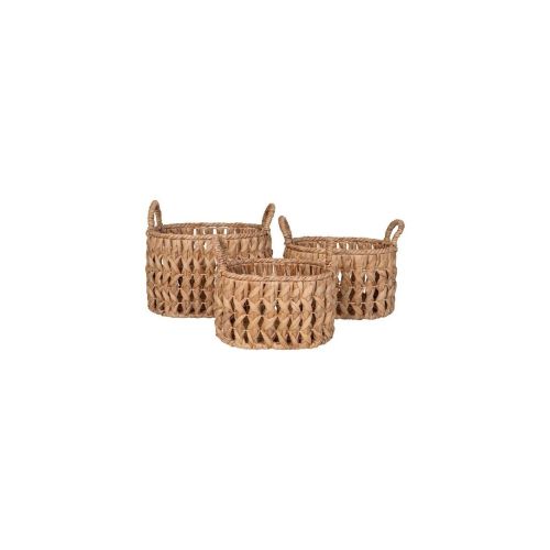 EPIKASA 3 pcs Storage Baskets Set Balerma - Brown 26x36x21 cm - 31x41x24 cm - 36x46x30 cm
