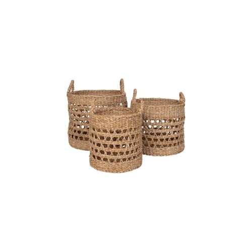 EPIKASA 3 pcs Storage Baskets Set Balok - Brown 28x28x25 cm -326x32x27 cm -36x36x30 cm