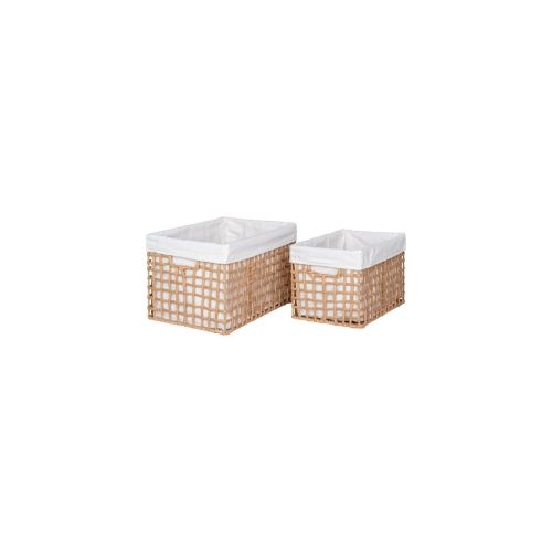 EPIKASA 2 pcs Storage Baskets Set Bustelo - Brown 30x20x19 cm - 35x25x22 cm