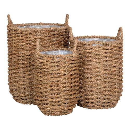 EPIKASA 3 pcs Storage Baskets Set Hue - Brown 25x20x28 cm -34x26x32 cm -49x31x37 cm