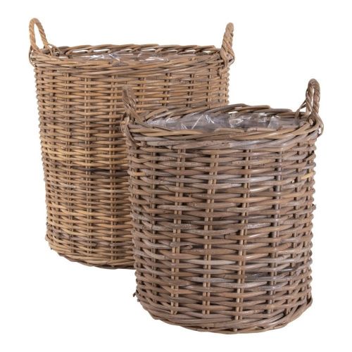 EPIKASA 2 pcs Storage Baskets Set Indo - Brown 40x40x48 cm - 50x50x58 cm
