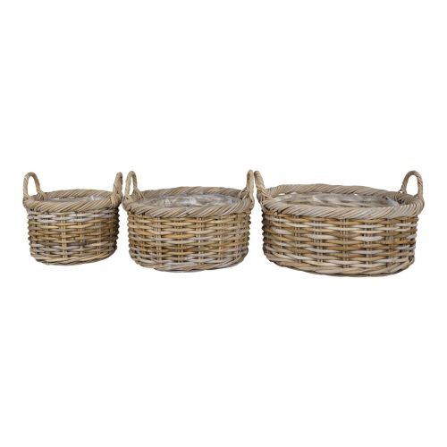 EPIKASA 3 pcs Storage Baskets Set Kuta - Brown 30x30x27 cm - 40x40x28 cm - 50x50x28 cm