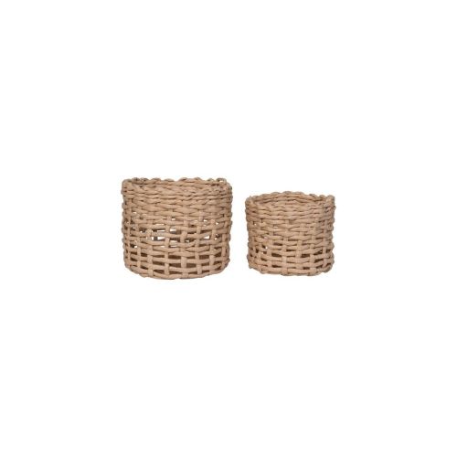 EPIKASA 2 pcs Storage Baskets Set Penela - Brown 14x14x12 cm - 17x17x14 cm