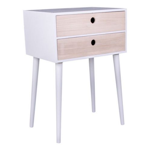 EPIKASA Bedside Table Rimini - White 45x32x65,5 cm