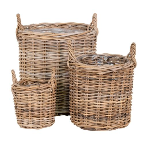 EPIKASA 3 pcs Storage Baskets Set Sema - Brown 41x41x49 cm - 30x30x38 cm - 19x19x25 cm