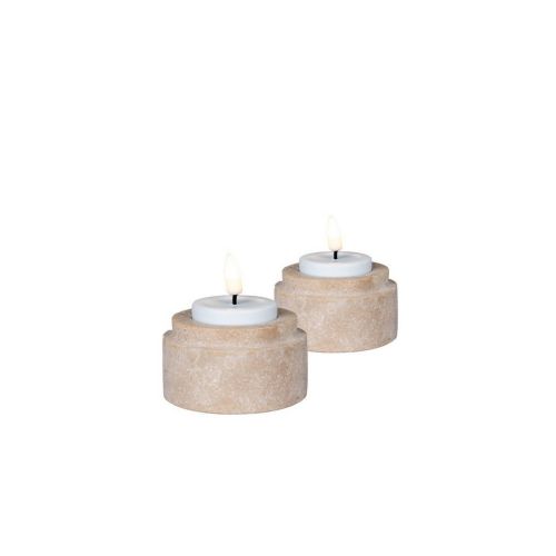 EPIKASA Candle Holder Tealight - Beige 7x7x4,5 cm